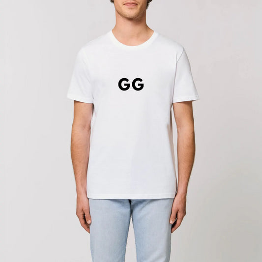 White GG T-shirt, gaming, eco-friendly merch clothes